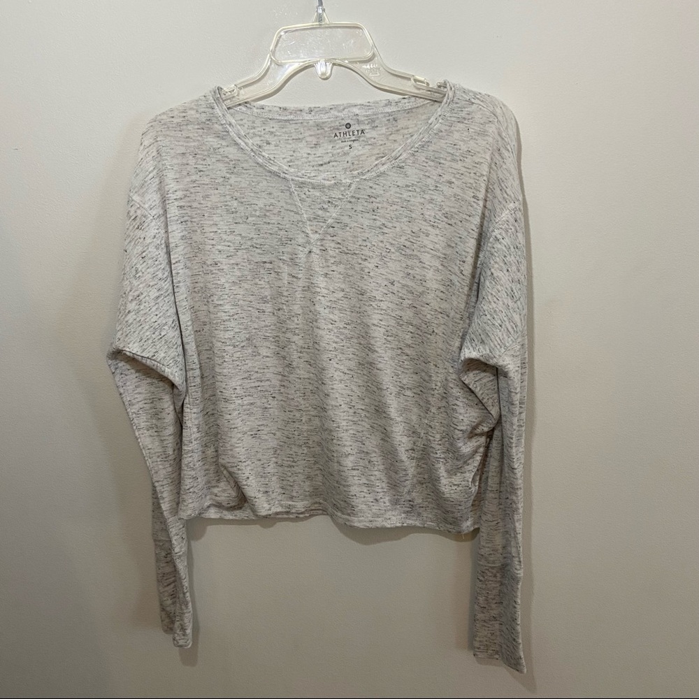 Athlete Cropped Twilly Top Marled Gray Size S